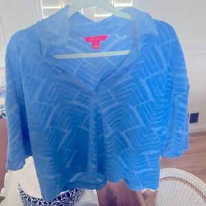 Cropped terry cloth Lilly Pulitzer Top size large